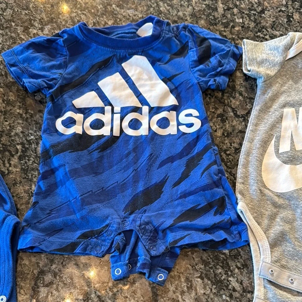 Nike and Adidas Kids One Pieces - Blue and Gray EUC 6M